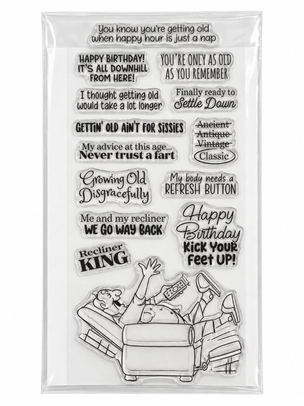 Art Impressions Sit Back Laugh Lines 5421 Clear Stamp Set Funny Birthday